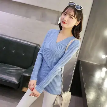 2019 Autumn Women V-Neck Solid Sweaters Casual Slim Simple Knitting Pullovers Spring Long Sleeve Jumper Tops
2019 Autumn Women V-Neck Solid Sweaters Casual Slim Simple Knitting Pullovers Spring Long Sleeve Jumper Tops