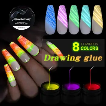 8ml Luminous Spider Nail Gel Halloween Christmas Fluorescent Neon Effect Nail Art Wire Drawing Pulling Silk UV Gel Nail Polish
8ml Luminous Spider Nail Gel Halloween Christmas Fluorescent Neon Effect Nail Art Wire Drawing Pulling Silk UV Gel Nail Polish