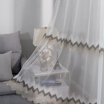 Modern Simple Wave Pattern Tulle Curtain Geometric Embroidered Transparent Curtain For Living Room Bedroom Kitchen Voile AG448#4
Modern Simple Wave Pattern Tulle Curtain Geometric Embroidered Transparent Curtain For Living Room Bedroom Kitchen Voile AG448#4