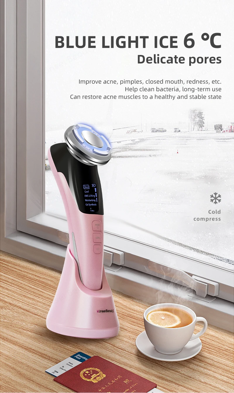 EMS Facial Massager Micro Current Beauty Face Massager Sonic Vibration Wrinkle Remover Hot Cool Ultrasonic Face Lifting Device EMS Facial Massager Micro Current Beauty Face Massager Sonic Vibration Wrinkle Remover Hot Cool Ultrasonic Face Lifting Device