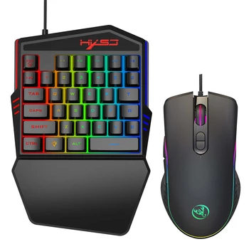 Combo Single Hand USB Wired Mechanical Portable Wrist Rest RGB Backlight Gaming Keyboard Mouse Set Luminous Internet Cafe
Combo Single Hand USB Wired Mechanical Portable Wrist Rest RGB Backlight Gaming Keyboard Mouse Set Luminous Internet Cafe