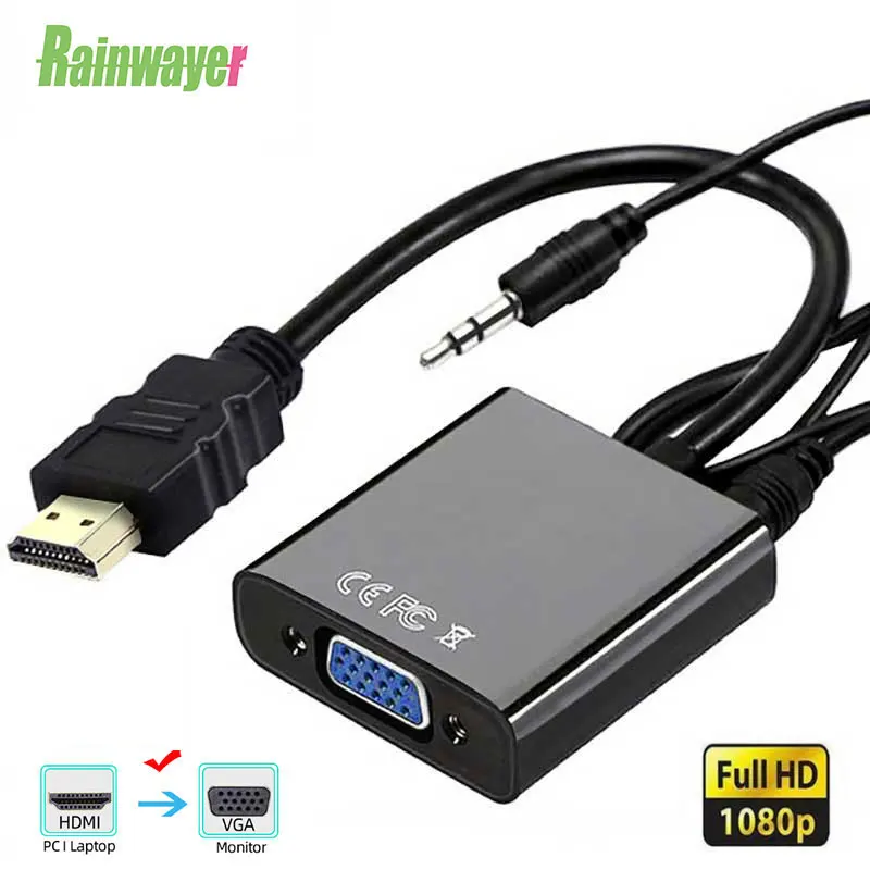 HDMI 1.4 to VGA Adapter Male To Famale Converter Adapter Full 1080P Digital to Analog Video Audio For PC Laptop Tablet T-BOX
HDMI 1.4 to VGA Adapter Male To Famale Converter Adapter Full 1080P Digital to Analog Video Audio For PC Laptop Tablet T-BOX