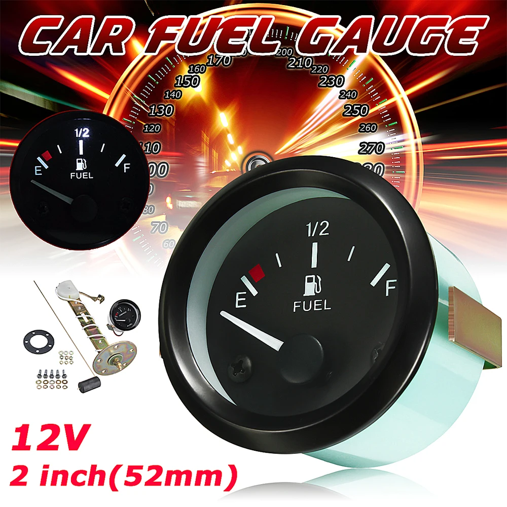 Hot New Car Fuel Gauge 2'' Inch 52mm Car Universal Fuel Level Gauge Meter + Fuel Sensor E-1/2-F Pointer
Hot New Car Fuel Gauge 2'' Inch 52mm Car Universal Fuel Level Gauge Meter + Fuel Sensor E-1/2-F Pointer