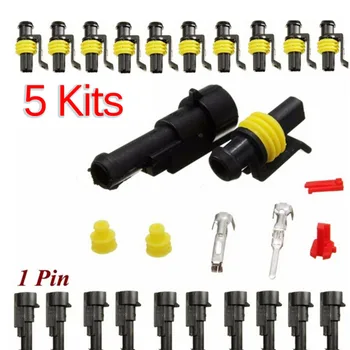 5set Waterproof Car Part 1 Pin Way Sealed Electrical Wire Auto Connector Plug Set Car Motorcycle for HID LED Light Fog Lamp
5set Waterproof Car Part 1 Pin Way Sealed Electrical Wire Auto Connector Plug Set Car Motorcycle for HID LED Light Fog Lamp