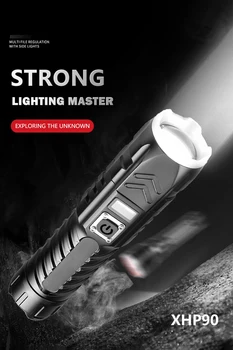 Portable Flashlight XHP90 Multi-function Glare Flashlight Zoomable Rechargable Display LED Torch Waterproof Camping Lantern
Portable Flashlight XHP90 Multi-function Glare Flashlight Zoomable Rechargable Display LED Torch Waterproof Camping Lantern