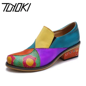 Tuyoki Colorful Women Pumps Genuine Leather Vintage Print Thick Heels Shoes Slip On Leisure Club Women Footwear Size 36-42
Tuyoki Colorful Women Pumps Genuine Leather Vintage Print Thick Heels Shoes Slip On Leisure Club Women Footwear Size 36-42