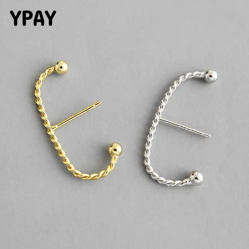 YPAY 100% Pure 925 Sterling Silver Stud Earrings for Women Korea C Shaped Twisted Lines Bead Earring Brinco Fine Jewelry YME545
YPAY 100% Pure 925 Sterling Silver Stud Earrings for Women Korea C Shaped Twisted Lines Bead Earring Brinco Fine Jewelry YME545