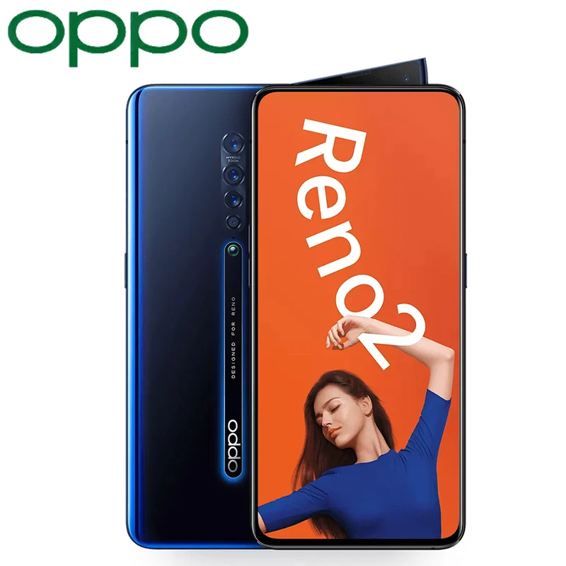 Оригинальный OPPO Reno 2 Мобильный телефон Snapdragon 730G Восьмиядерный 8G + 128G 48MP камера VOOC 3