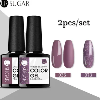 UR SUGAR 2Pcs/set Gel Nail Polish Nude Glitter UV Gel Varnish Soak Off UV LED Polish Base Coat No Wipe Top Coat Color Gel Polish 
UR SUGAR 2Pcs/set Gel Nail Polish Nude Glitter UV Gel Varnish Soak Off UV LED Polish Base Coat No Wipe Top Coat Color Gel Polish
