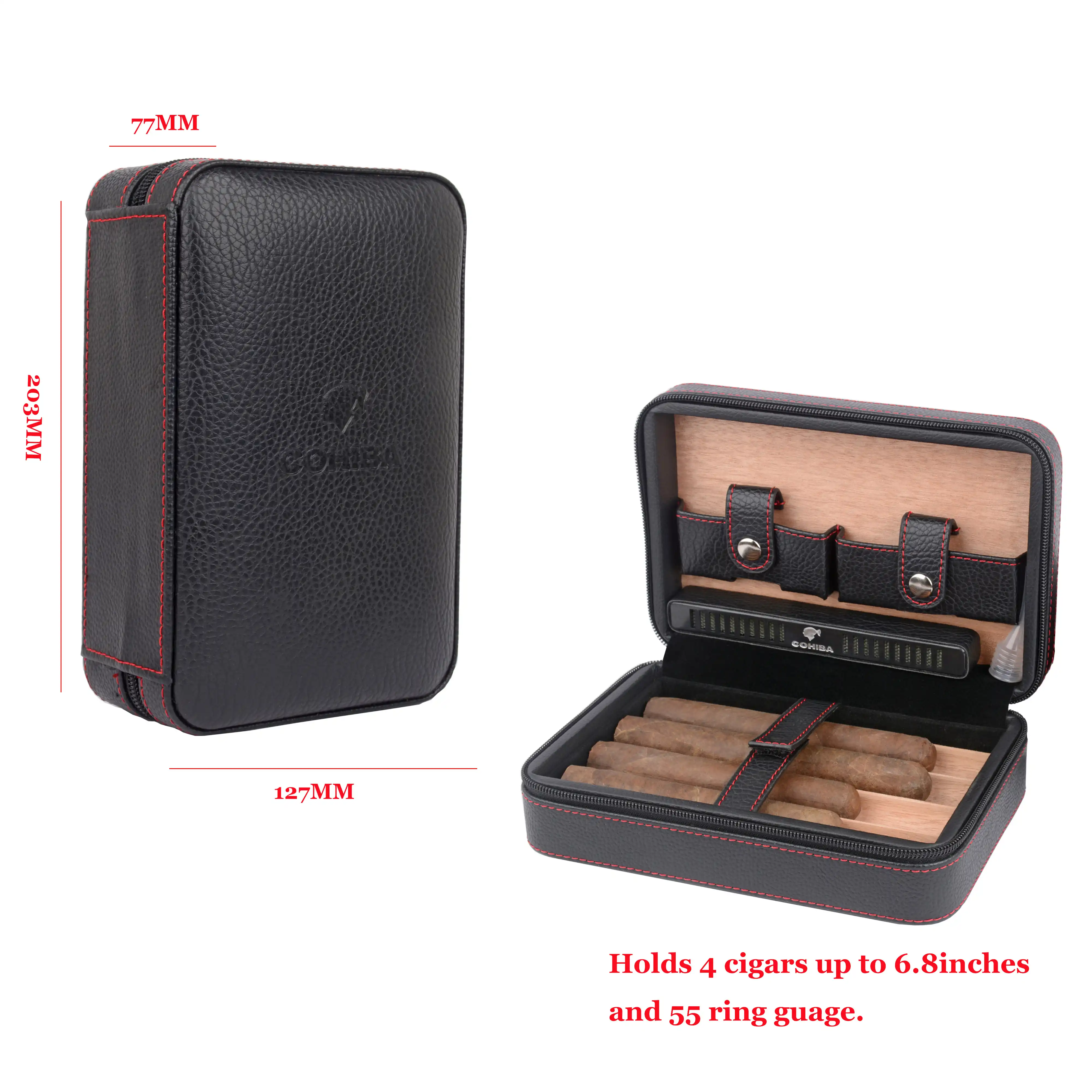 humidor case 2 tube holder travel cigar accessories with gift