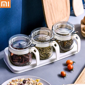 Xiaomi Japanese Style Kitchen Creative Glass Seasoning Jar Set With Lid Heat-resistant Cold-resistant Anti-corrosion Four Pack 
Xiaomi Japanese Style Kitchen Creative Glass Seasoning Jar Set With Lid Heat-resistant Cold-resistant Anti-corrosion Four Pack