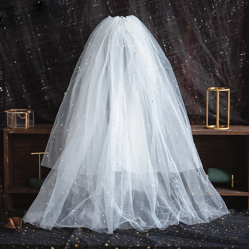 Bling Bling Wedding Veil Short Bridal Veils White Wedding Accessories New Arrival Free Shipping
Bling Bling Wedding Veil Short Bridal Veils White Wedding Accessories New Arrival Free Shipping