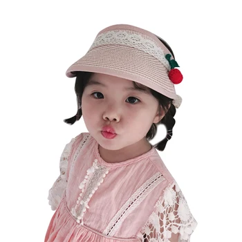 Baby Girl Sun Hats Handmade Straw Visor Caps Cute Cherry Child Hat Empty Top Beach Hat
Baby Girl Sun Hats Handmade Straw Visor Caps Cute Cherry Child Hat Empty Top Beach Hat