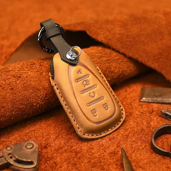 Handmade Leather Car Key Cover key Case For CHEVROLET MALIBU EQUINOX CRUZE CAMARO 2016 2017 2018 
Handmade Leather Car Key Cover key Case For CHEVROLET MALIBU EQUINOX CRUZE CAMARO 2016 2017 2018