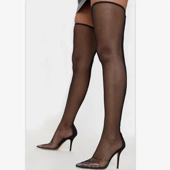 Prova Perfetto 2020 Summer Sexy Woman Boots Sandals Over-the-knee Mesh Stretch Fabric Sock boots Thin High Heels Boots Stiletto
Prova Perfetto 2020 Summer Sexy Woman Boots Sandals Over-the-knee Mesh Stretch Fabric Sock boots Thin High Heels Boots Stiletto