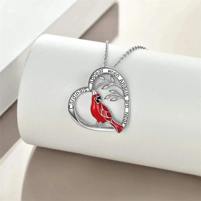 Фото 1 шт. ожерелье с изображением кардинала попугая Луны Красные Птицы Кардиналы