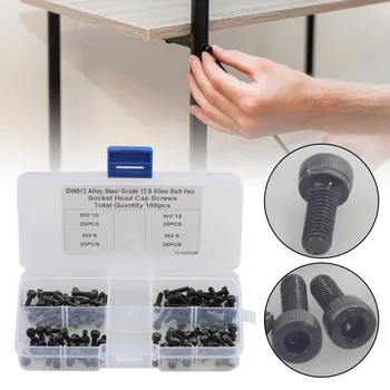 460pcs M3 M4 M5 Screws With Nuts Black High-Strength Countersunk Hex Socket Screws With Nuts Screw Set
460pcs M3 M4 M5 Screws With Nuts Black High-Strength Countersunk Hex Socket Screws With Nuts Screw Set