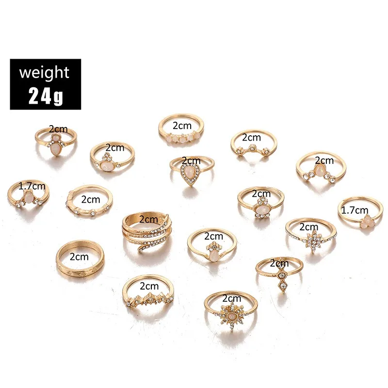 Europe and the United States Bohemian Style Ring Suit Fashion 17 Pcs/sets of Rings For Women
Europe and the United States Bohemian Style Ring Suit Fashion 17 Pcs/sets of Rings For Women