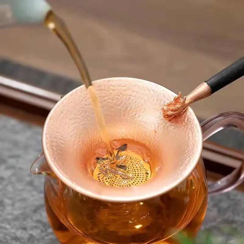 

Pure Copper Tea Funnel Mesh Tea Compartment Tea Strainer Kung Fu Tea Utensils Tea Filter Creative Tea Make Device Japanese Style