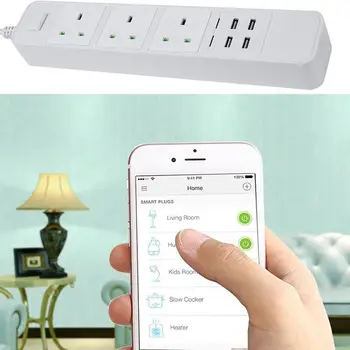 Smart Wifi Power Strip Surge Protector Multiple Power Sockets 4 USB Port Voice Control For Home Timer
Smart Wifi Power Strip Surge Protector Multiple Power Sockets 4 USB Port Voice Control For Home Timer