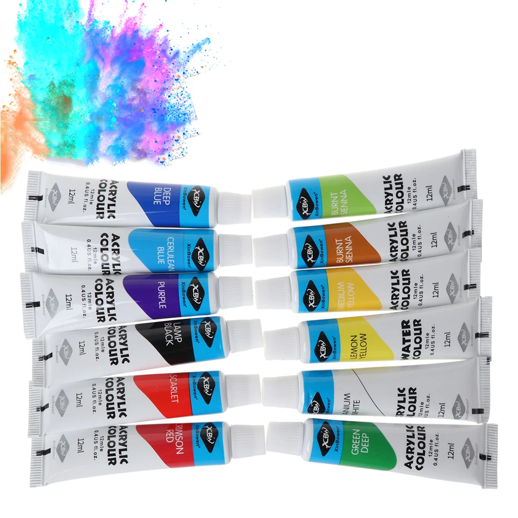 12 ML 12 Colors Professional Acrylic Paints Set Hand Painted Wall Painting Textile Paint Brightly Colored Pigment Art Supplies
12 ML 12 Colors Professional Acrylic Paints Set Hand Painted Wall Painting Textile Paint Brightly Colored Pigment Art Supplies