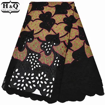 Black Lace Nigerian Cotton Lace Dress Fabric Swiss Voile Lace Fabric 5 Yards/Piece African Dry Lace Embroidered Lace For Dresses 
Black Lace Nigerian Cotton Lace Dress Fabric Swiss Voile Lace Fabric 5 Yards/Piece African Dry Lace Embroidered Lace For Dresses