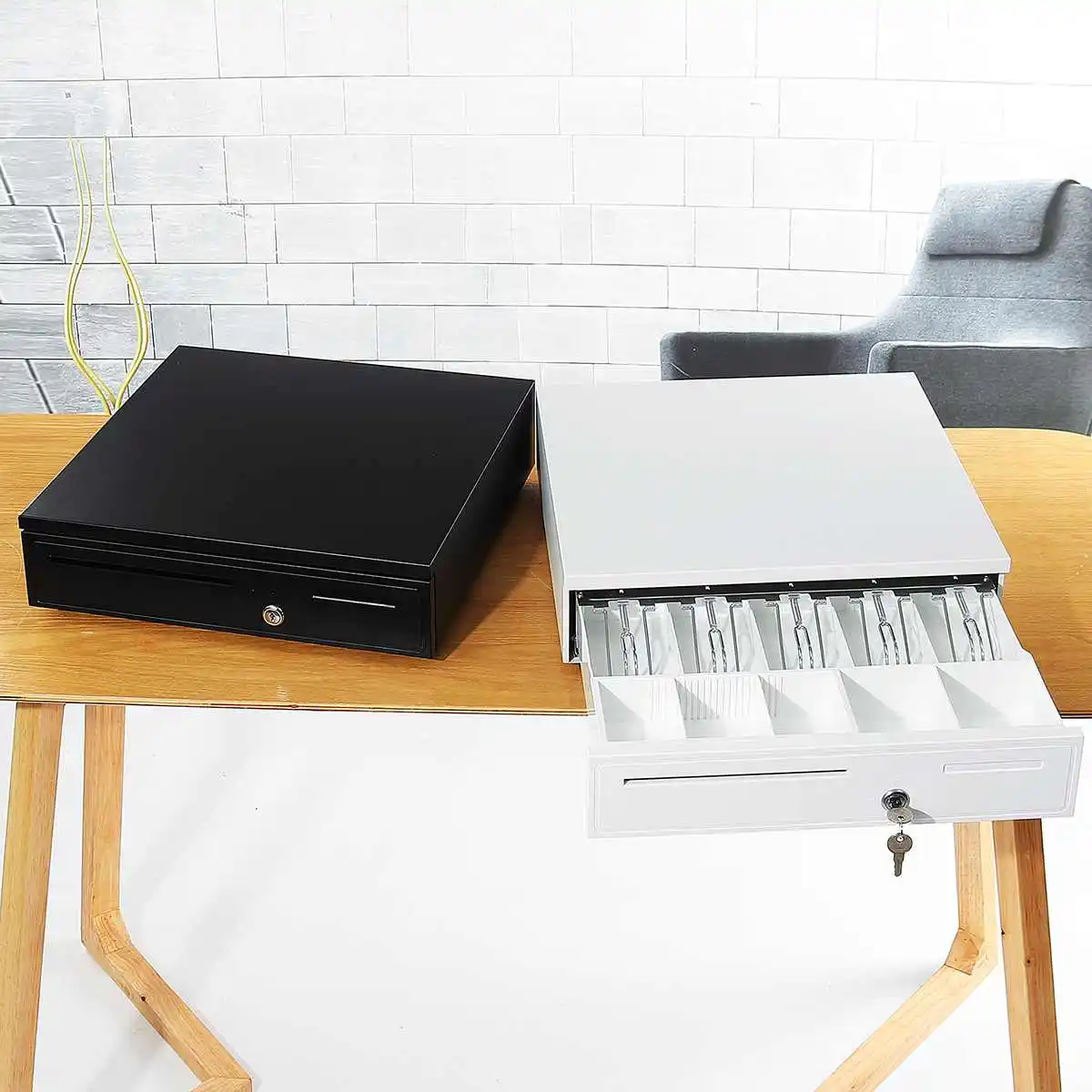 Heavy Cash Drawer Box With 5 Coin Tray 5 Bill Tray POS Register RJ11 Key Lock Removable Cash Drawer For Supermarket White/Black
Heavy Cash Drawer Box With 5 Coin Tray 5 Bill Tray POS Register RJ11 Key Lock Removable Cash Drawer For Supermarket White/Black