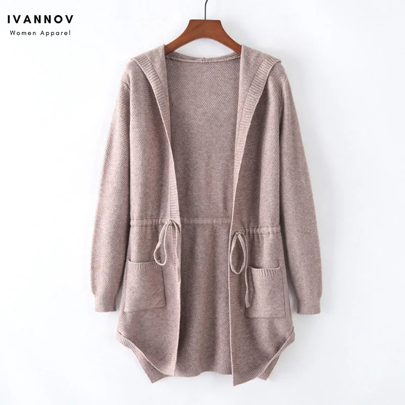 Autumn Spring Women Knitwear Hooded Loose Slim Waist Sweater Pocket Long Cardigan Knit Coat Cashmer Jumper Overcoats Tops
Autumn Spring Women Knitwear Hooded Loose Slim Waist Sweater Pocket Long Cardigan Knit Coat Cashmer Jumper Overcoats Tops