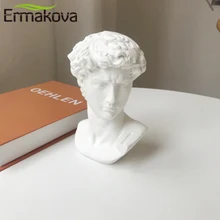 Ermakova resina david cabeça estatueta retratos busto mini estátua de gesso michelangelo decoração para casa artesanato esboço prática(China)