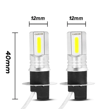 

2pcs 6500K Xenon White H3 LED Fog Lamp Headlight Bulb High Power 6500K 100W Double Sided Car Part Good Heat Dissipation Effects