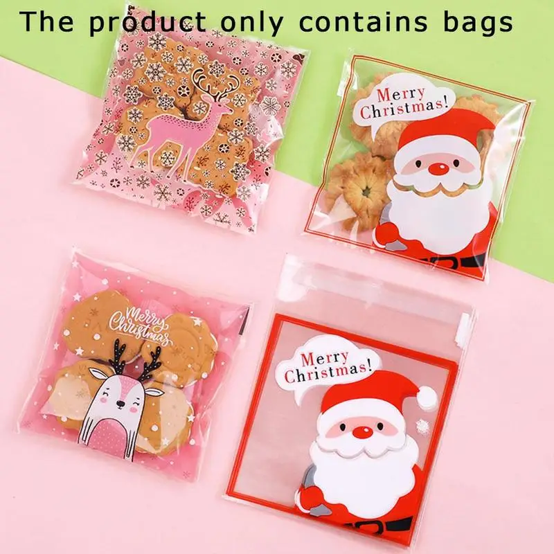 100pcs santa claus elk gift bag wedding birthday party cookie