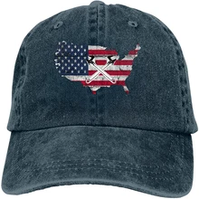 

Ironworker Crossed Tools Us Flag Sports Denim Cap Adjustable Unisex Plain Baseball Cowboy Snapback Hat