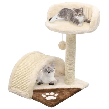Cat Tree with Sisal Scratching Post 40 cm Beige and Brown Cats' Play Center Fully Functional Cat Gym For Multi-cats Household
Cat Tree with Sisal Scratching Post 40 cm Beige and Brown Cats' Play Center Fully Functional Cat Gym For Multi-cats Household