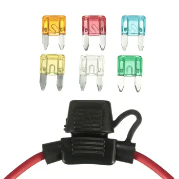 Car 12V In-line Mini Blade Fuse Holder With 5 10 15 20 25 30A Fuses
Car 12V In-line Mini Blade Fuse Holder With 5 10 15 20 25 30A Fuses