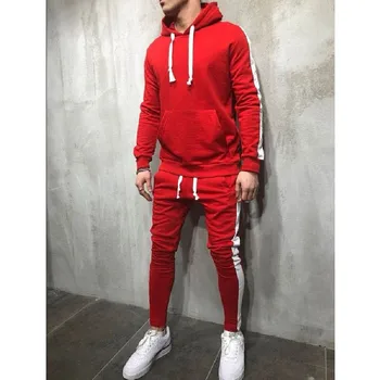 Men Sweat Suit Set 2019 Men's Sports Casual Striped Hooded Set Mens Jogger Sets Men Clothes 
Men Sweat Suit Set 2019 Men's Sports Casual Striped Hooded Set Mens Jogger Sets Men Clothes