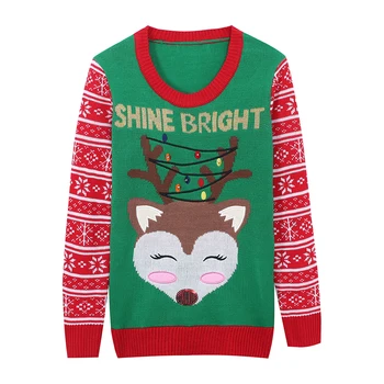 LED Light-up Knitted Ugly Jumper Fox Sweater Santa Claus Xmas Pattern Christmas Sweater Green Top Men's Womens Wear Love Sweater
LED Light-up Knitted Ugly Jumper Fox Sweater Santa Claus Xmas Pattern Christmas Sweater Green Top Men's Womens Wear Love Sweater