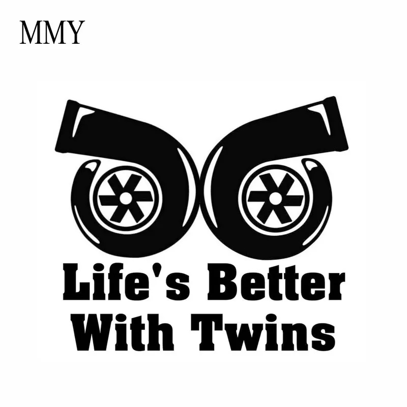 6" Wide Lifes Better with Twins Turbos Boost Funny Vinyl Decal Sticker Car Stickers Window | Автомобили и мотоциклы