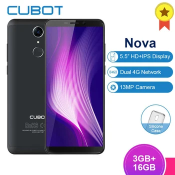 

Cubot Nova SmartPhone 5.5" 3GB RAM 16GB ROM MTK6739 Quad Core 1.5GHz Android 8.1 8.0MP 2800MAH Dual 4G Dual Sim LTE Mobile Phone