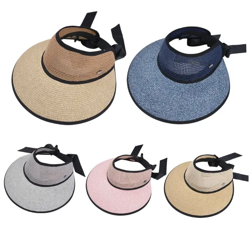 Summer Sun Visor Straw Woven Cap Beach Sunscreen Women Ladies Foldable Wide Brim Hat with Back Bow Knot Ribbon
Summer Sun Visor Straw Woven Cap Beach Sunscreen Women Ladies Foldable Wide Brim Hat with Back Bow Knot Ribbon