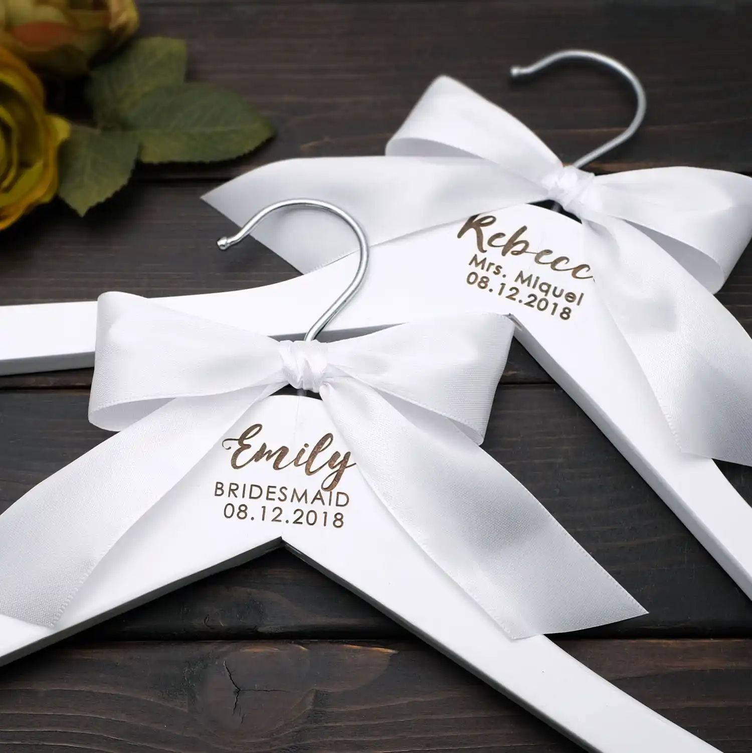 hanger personalized wedding hanger, engraving name wood custom