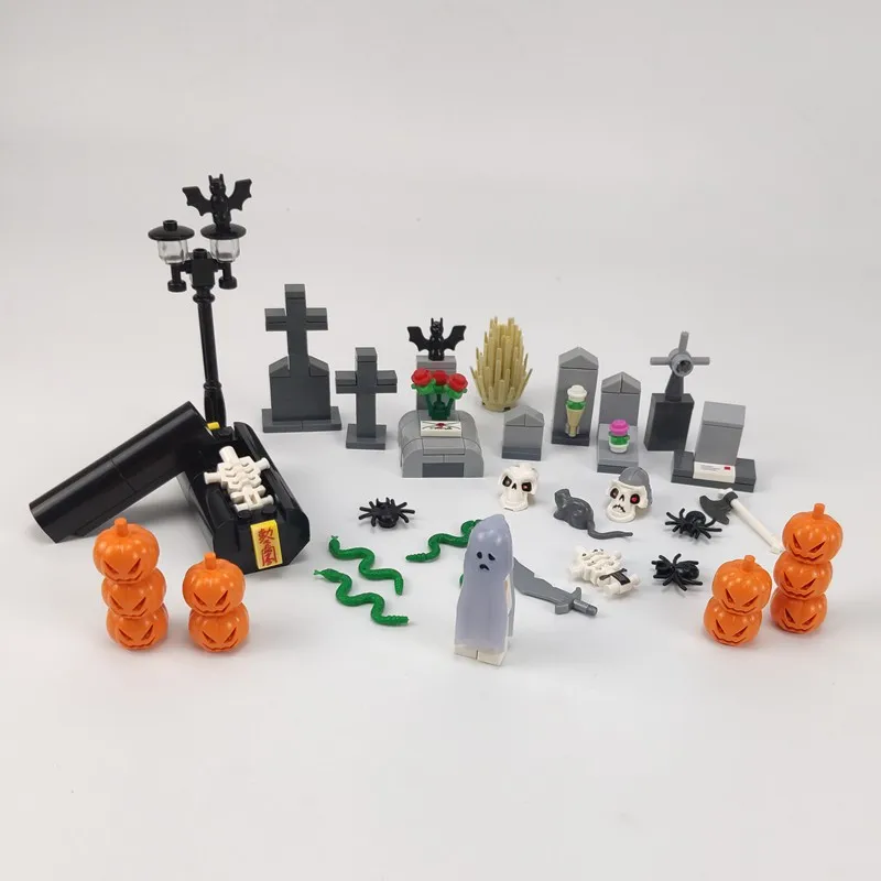 Fit for Legoing Creator Halloween Horror Pumpkin Graveyard Coffin Skeleton Building Blocks Toys for Children City Festival Gifts
Fit for Legoing Creator Halloween Horror Pumpkin Graveyard Coffin Skeleton Building Blocks Toys for Children City Festival Gifts