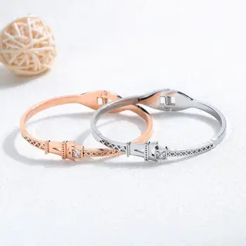 Bangles for women stainless steel bangle cuff bracelet fashion luxury brand Iron tower spring bangle plated rose gold crystal
Bangles for women stainless steel bangle cuff bracelet fashion luxury brand Iron tower spring bangle plated rose gold crystal