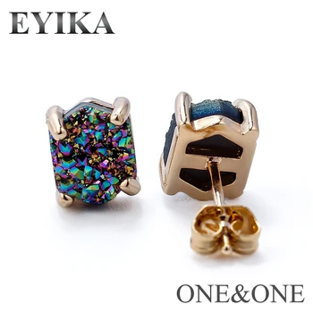 EYIKA New Arrival jewelry hexagon Claw setting stud earrings 6.5x8mm natural drusy stone opal druzy earrings for women
EYIKA New Arrival jewelry hexagon Claw setting stud earrings 6.5x8mm natural drusy stone opal druzy earrings for women