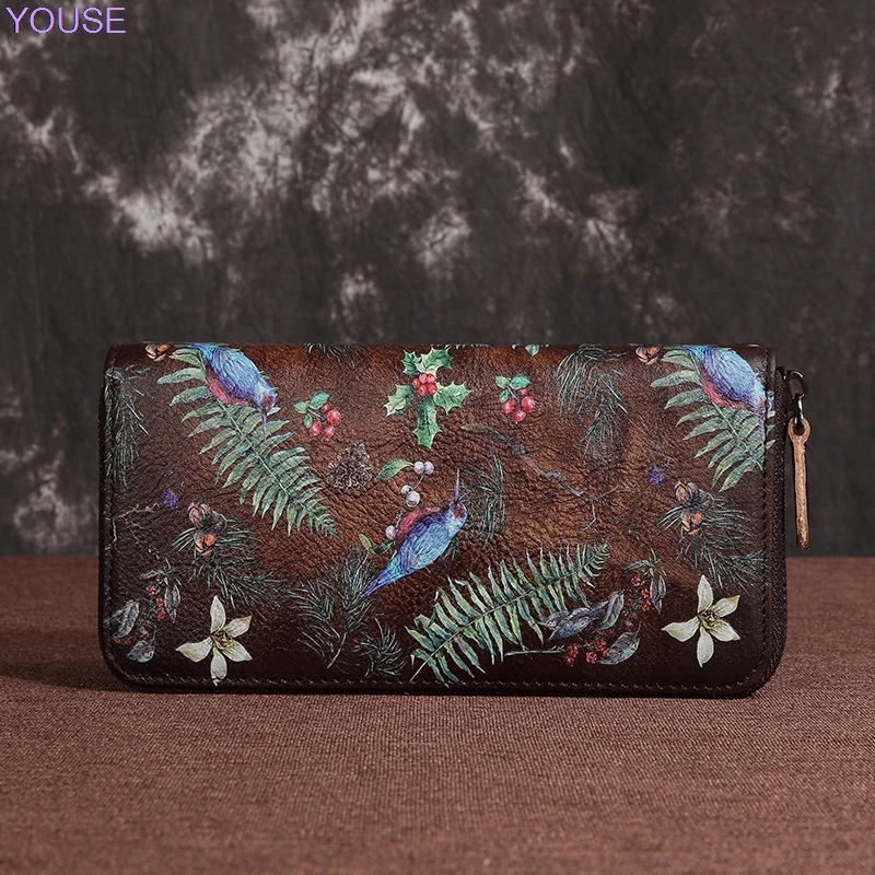 Retro Women's Wallet Genuine Leather Casual Long Full-grain Leather Women's Clutch Retro Zipper Bag 
Retro Women's Wallet Genuine Leather Casual Long Full-grain Leather Women's Clutch Retro Zipper Bag