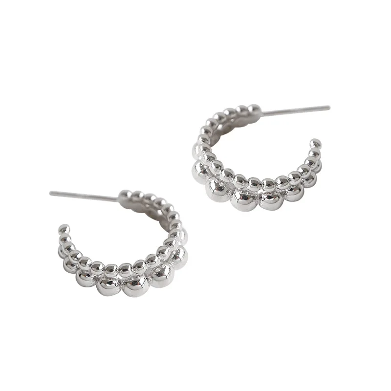Earrings For Women Sterling 925 Silver Hoop Earings Round Beads Earring Gold Statement Earrings Aretes De Mujer Fine Jewellery
Earrings For Women Sterling 925 Silver Hoop Earings Round Beads Earring Gold Statement Earrings Aretes De Mujer Fine Jewellery