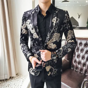 Gold Velvet Flower Blazer Men Jacket Business Causal Slim Fit Blazers High Quality Club Stage Blazer Wedding Blazer Masculino
Gold Velvet Flower Blazer Men Jacket Business Causal Slim Fit Blazers High Quality Club Stage Blazer Wedding Blazer Masculino