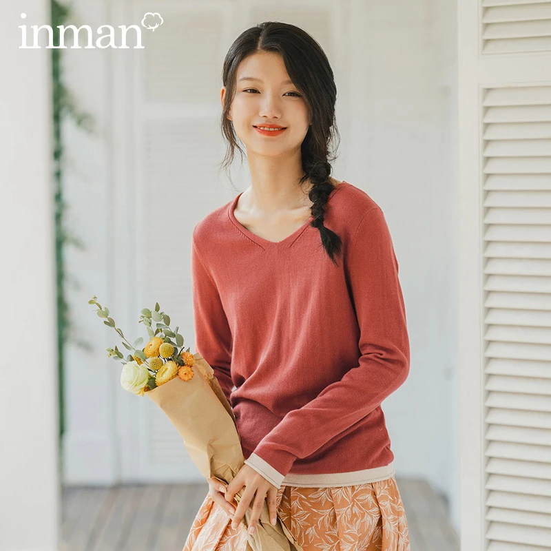 INMAN 2020 Spring New Arrival Literary Style Sleeve Cuffs Contrast Color Loose Style Women Knit Wear Tops
INMAN 2020 Spring New Arrival Literary Style Sleeve Cuffs Contrast Color Loose Style Women Knit Wear Tops