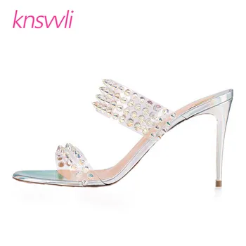 Magic Color Mules High Heels Sandals Women Clear PVC One Strap Summer Party Shoes Woman Rivets Sexy Thin Heel Slippers Women
Magic Color Mules High Heels Sandals Women Clear PVC One Strap Summer Party Shoes Woman Rivets Sexy Thin Heel Slippers Women