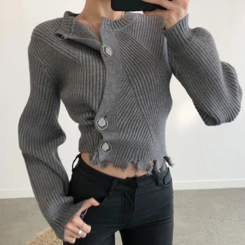 2020 new Spring Women Sweater Long Sleeve O Neck Knitted Sweater Irregular Cardigan slim Short Women Tops White black coat SW17
2020 new Spring Women Sweater Long Sleeve O Neck Knitted Sweater Irregular Cardigan slim Short Women Tops White black coat SW17