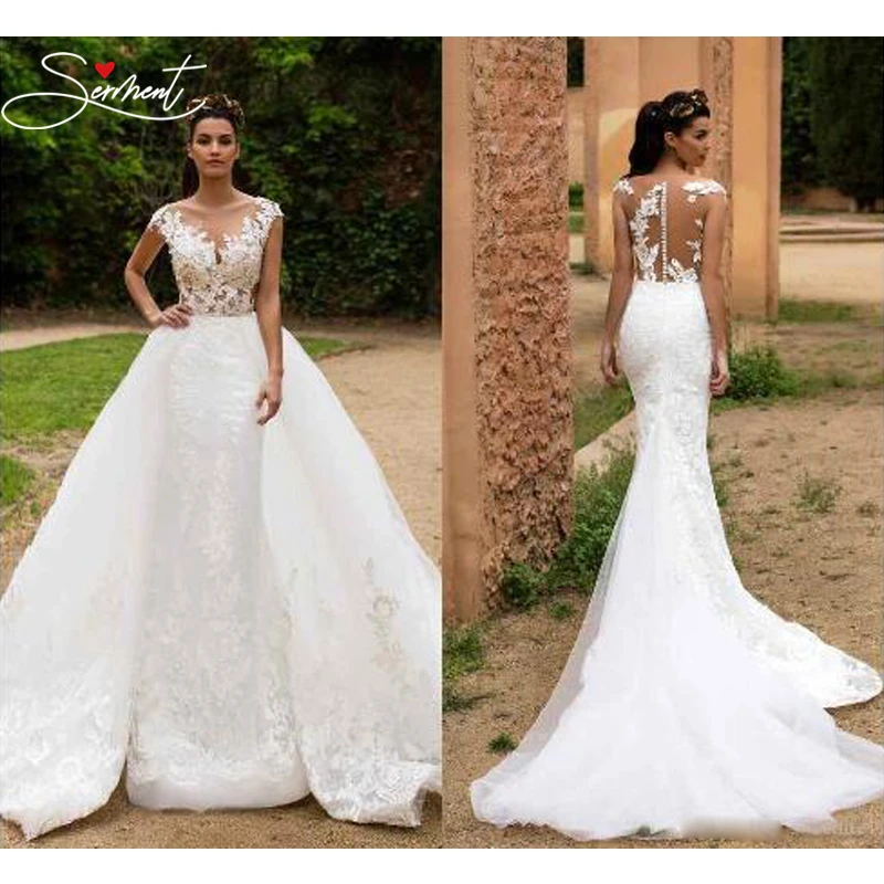 SERMENT Elegant Lace Mermaid Wedding Dress Full Floral Print Lace Up Church Suitable for Wedding Africa Europe Americas Bride
SERMENT Elegant Lace Mermaid Wedding Dress Full Floral Print Lace Up Church Suitable for Wedding Africa Europe Americas Bride